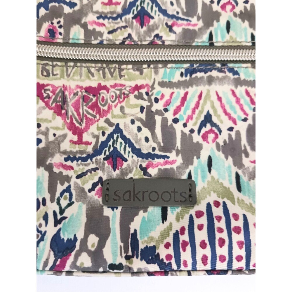 Sakroots Crossbody Artist Circle Printed Nylon Adj Web Strap Lightweight - Picture 2 of 11